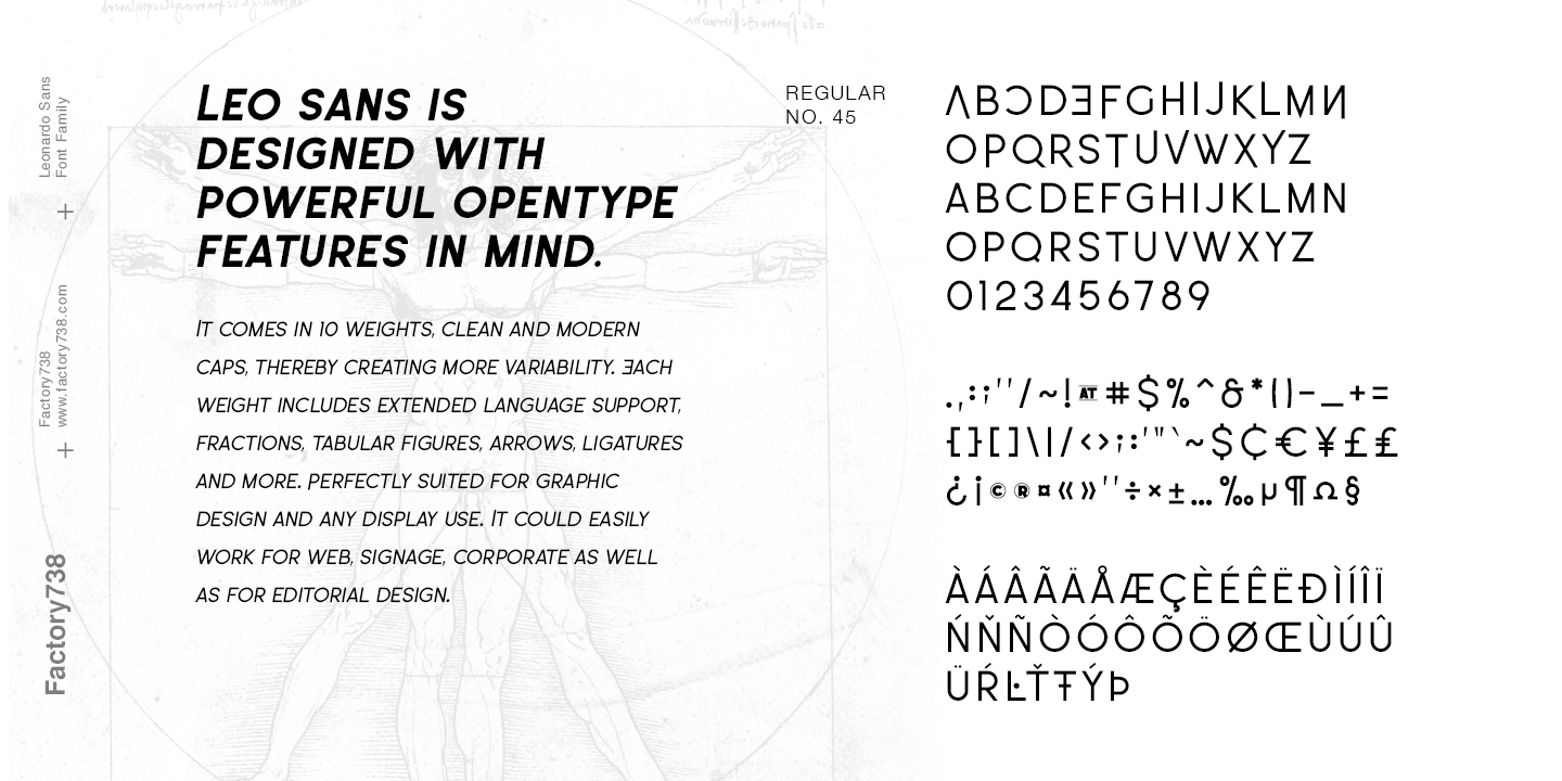 Przykład czcionki Leonardo Sans Medium